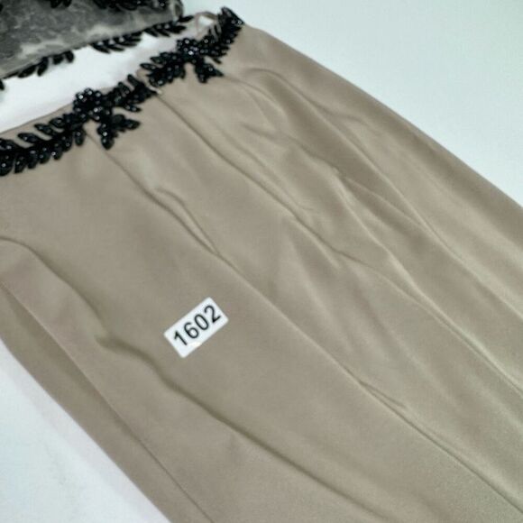 Dancing Queen Skirt & Top Womens Medium Tan Solid Maxi A-Line Crop Top Elegant - Picture 13 of 13